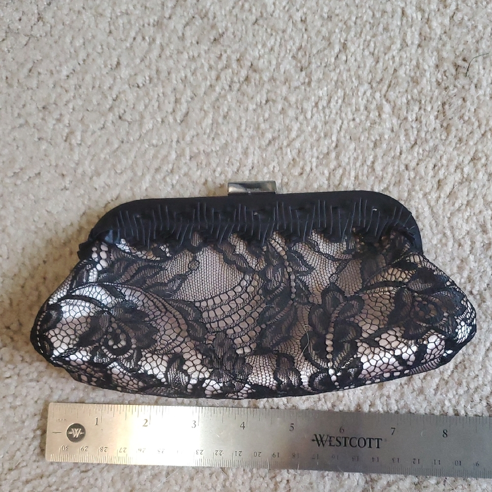 Elegant Black Lace Clutch
